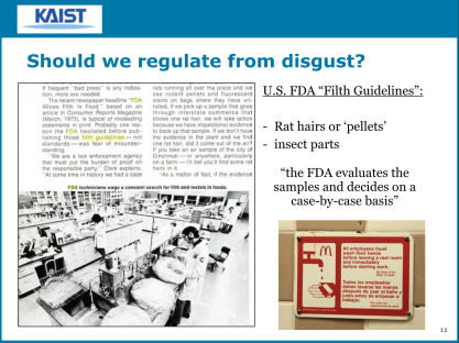 Regulating from disgust... the FDA "filth guidelines"